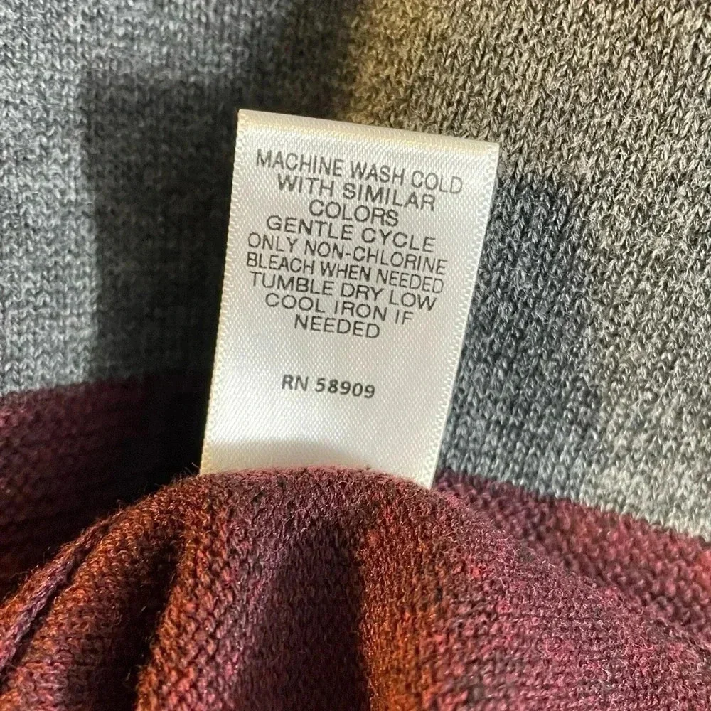 Roundtree & Yorke Men's Size 3XB Pullover Sweater Gray Burgundy Stripe